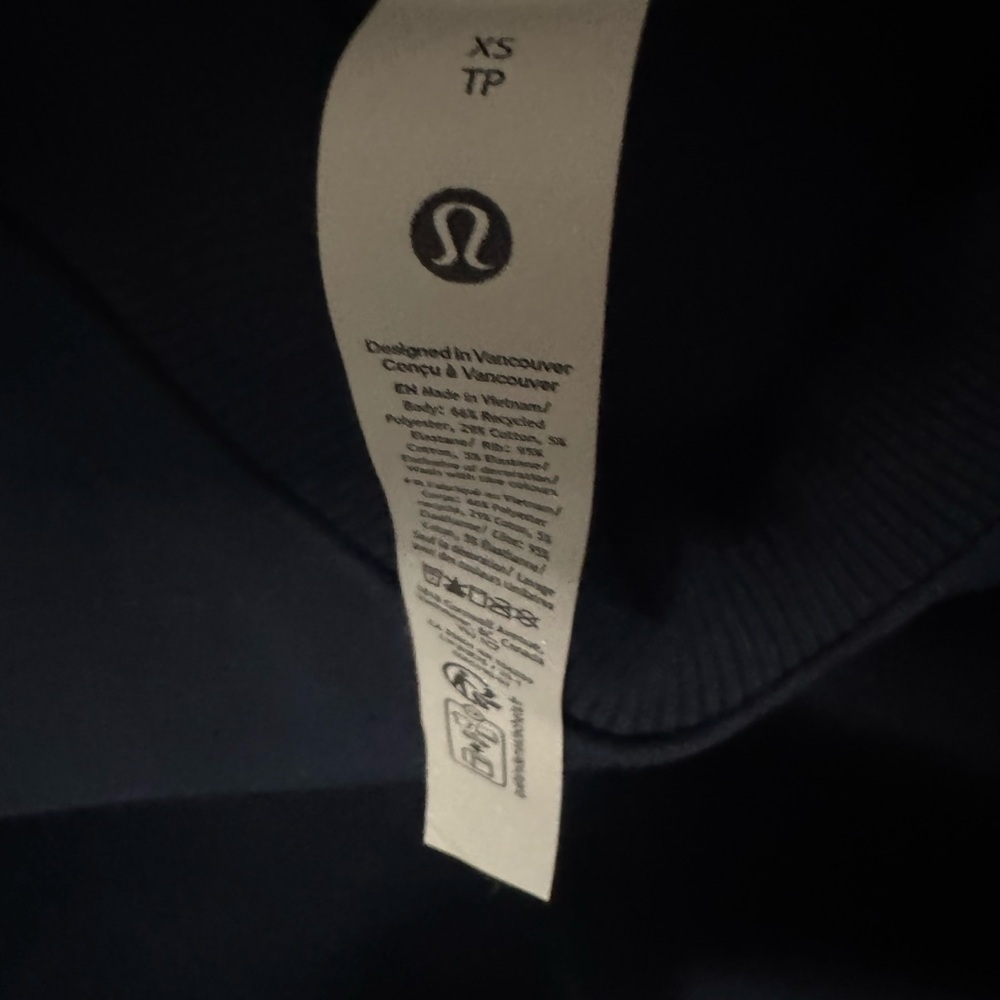Lululemon Navy Blue Heavyweight Fleece Pullover- Tennis Club - Picture 5 of 5